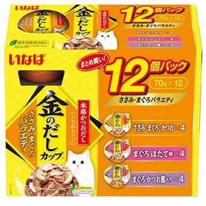 いなば 金のだしカップ ささみ・まぐろバラエティ 70g×12個 （ペットフード・猫用）