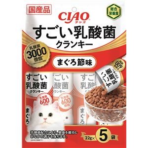 （まとめ） CIAO すごい乳酸菌クランキー まぐろ節味 22g×5袋 （ペットフード・猫用） 【×10セット】