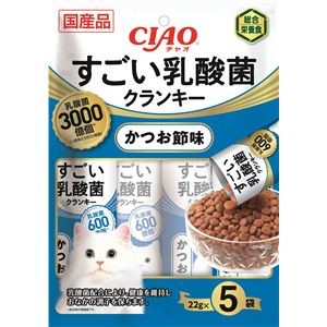 （まとめ） CIAO すごい乳酸菌クランキー かつお節味 22g×5袋 （ペットフード・猫用） 【×10セット】