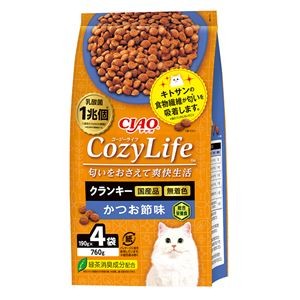 （まとめ） CIAO CozyLife クランキー かつお節味 190g×4袋 （ペットフード・猫用） 【×3セット】