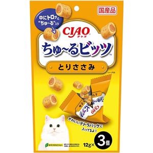 （まとめ） CIAO ちゅ～るビッツ とりささみ 12g×3袋 （ペットフード・猫用） 【×10セット】