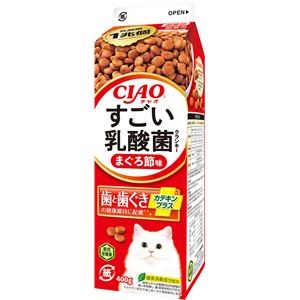 （まとめ） CIAO すごい乳酸菌クランキー牛乳パック まぐろ節味 400g （ペットフード・猫用） 【×5セット】