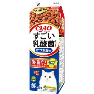 （まとめ） CIAO すごい乳酸菌クランキー牛乳パック かつお節味 400g （ペットフード・猫用） 【×5セット】