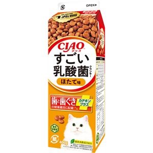 （まとめ） CIAO すごい乳酸菌クランキー牛乳パック ほたて味 400g （ペットフード・猫用） 【×5セット】