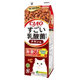 （まとめ） CIAO すごい乳酸菌クランキー牛乳パック チキン味 400g （ペットフード・猫用） 【×5セット】