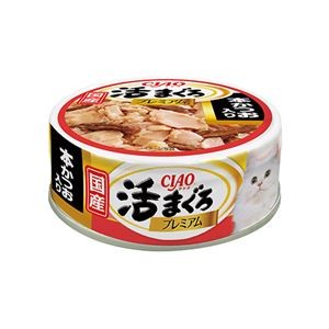 （まとめ） CIAO 国産活まぐろプレミアム 本かつお入り 70g （ペットフード・猫用） 【×10セット】