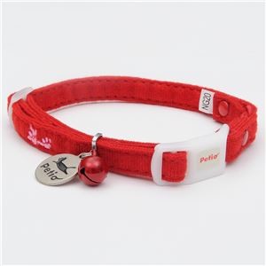 （まとめ）CAT COLLAR フットソフティカラー レッド【×3セット】 (猫用品/首輪)