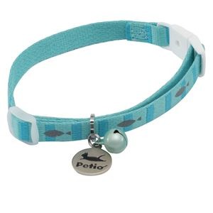 （まとめ）CAT COLLAR フィッシュボーダーカラー ブルー【×3セット】 (猫用品/首輪)