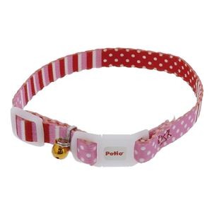 （まとめ）CAT COLLAR ボーダードットカラー ピンク【×5セット】 (猫用品/首輪)