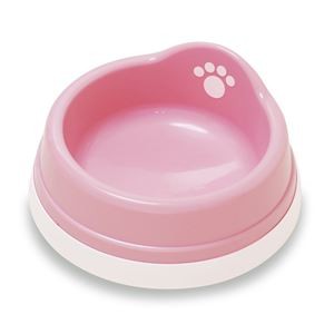 （まとめ）すべり止め付きペット皿 ミニ ライトピンク【×5セット】 (犬猫用品/食器)