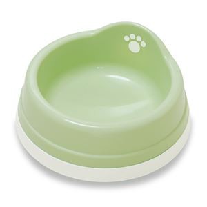 （まとめ）すべり止め付きペット皿 小 ライトグリーン【×5セット】 (犬猫用品/食器)