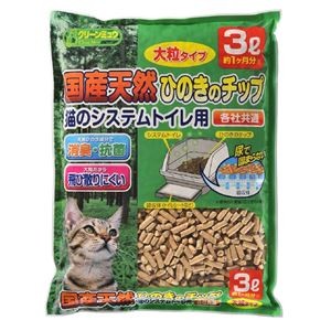 （まとめ）国産天然ひのきのチップ 大粒3L【×3セット】 (猫砂)