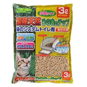 （まとめ）国産天然ひのきのチップ 小粒3L【×3セット】 (猫砂)