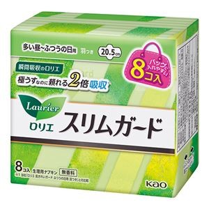 （まとめ） 花王 ロリエ スリムガード 昼用羽つき8コ 【×10セット】