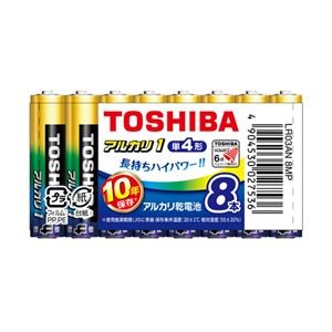 （まとめ） 東芝 アルカリ乾電池 アルカリ1 単4 8本まとめパック 【×5セット】