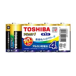 （まとめ） 東芝 アルカリ乾電池 アルカリ1 単1 4本まとめパック 【×3セット】