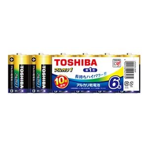 （まとめ） 東芝 アルカリ乾電池 アルカリ1 単1 6本まとめパック 【×2セット】