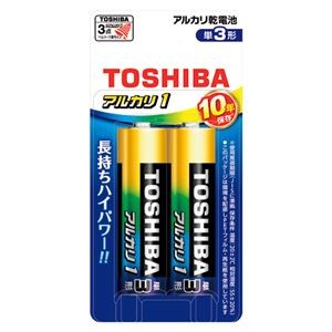 （まとめ） 東芝 アルカリ乾電池 アルカリ1 単3 2本フック 【×10セット】