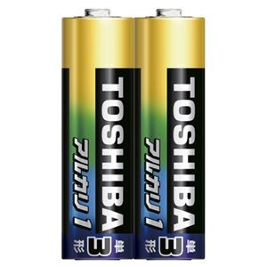 （まとめ） 東芝 アルカリ乾電池 アルカリ1 単3 2本シュリンクパック 【×10セット】