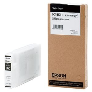 【訳あり・在庫処分】エプソン（EPSON） インクジェットカートリッジ SC1BK11 【インク色：フォトブラック 110ml】 1個