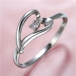 ピンクダイヤリング 指輪 ハーフハートリング 17号