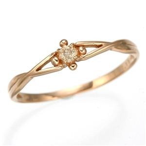 K10 ピンクゴールド ダイヤリング 指輪 スプリングリング 184273 7号