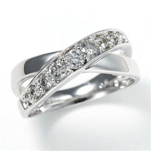 0.5ct ダブルクロスダイヤリング 指輪 エタニティリング 21号