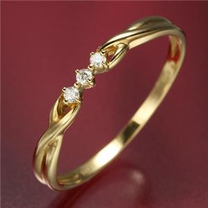 K18ダイヤリング 指輪 デザインリング 19号