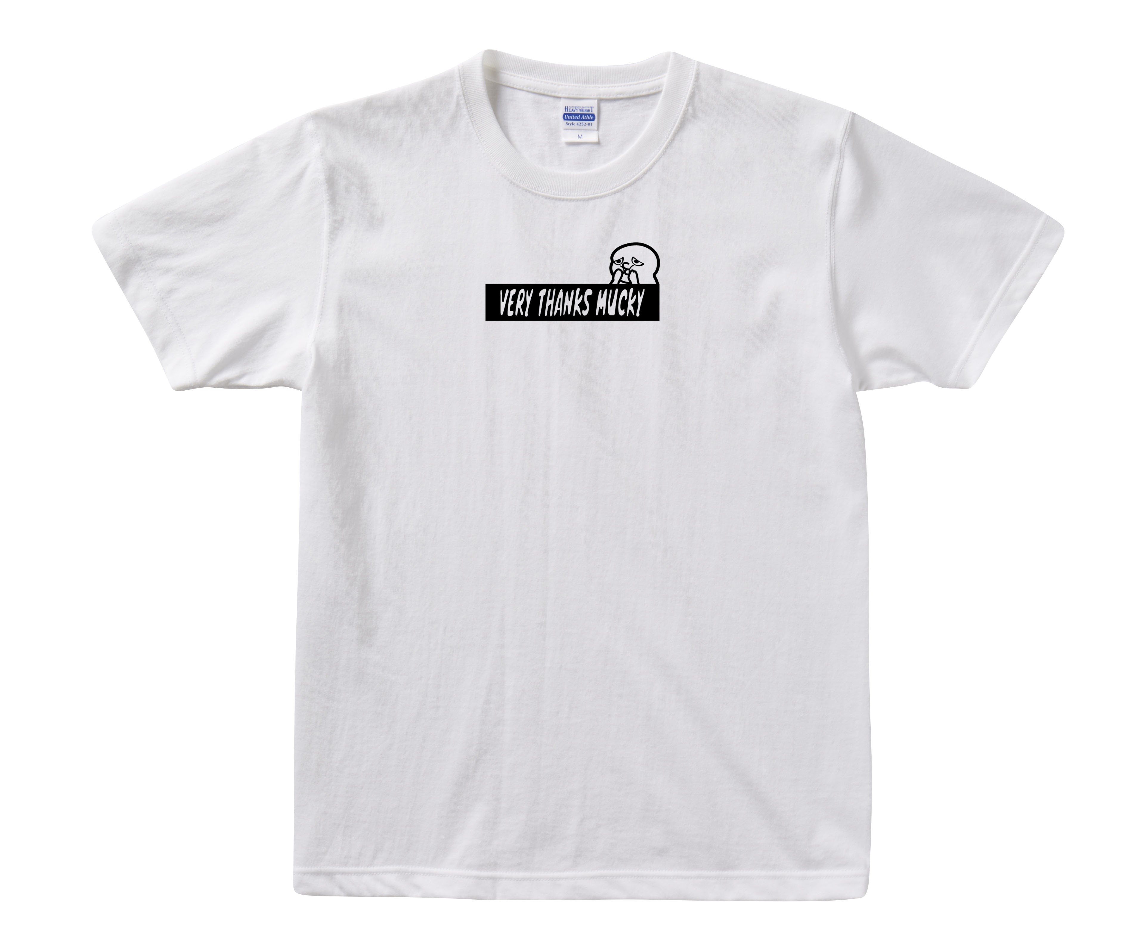 VERY THANKS MUCKY 　BOXロゴTshirt White：size[XL]
