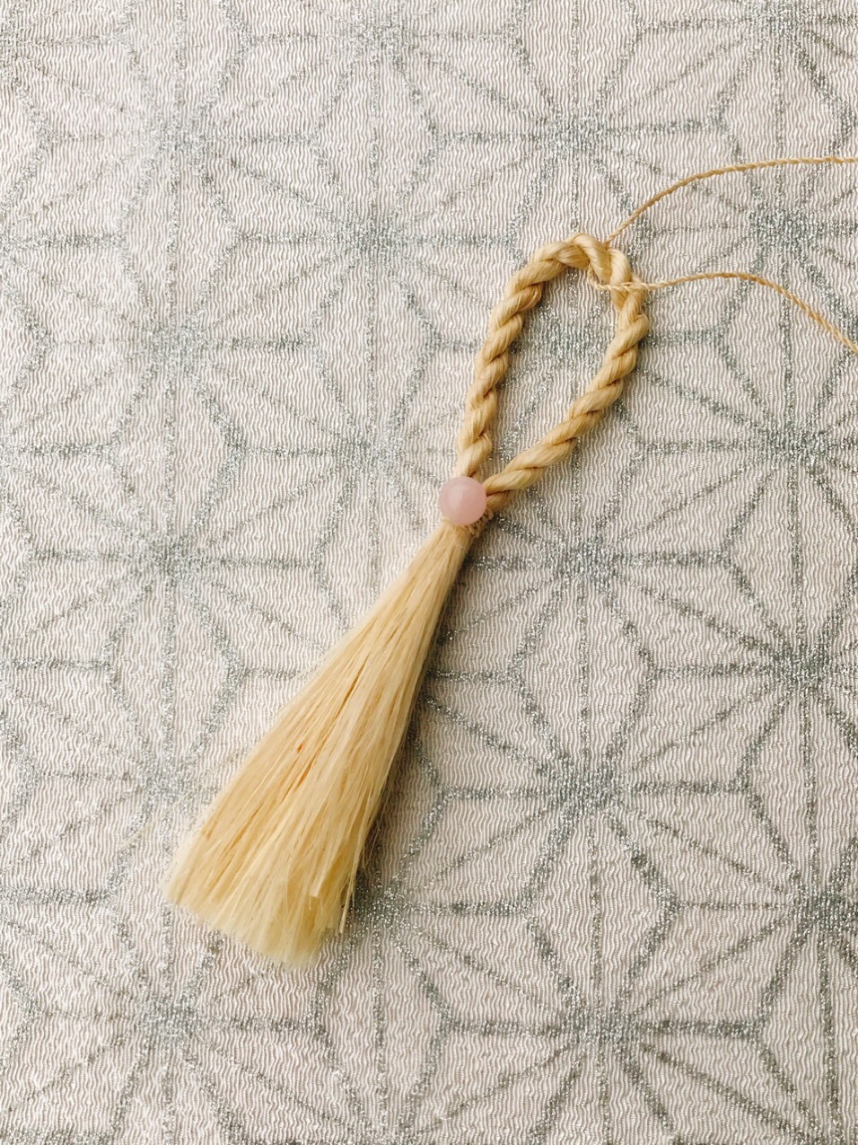 精麻ミニチャーム  ローズクォーツ