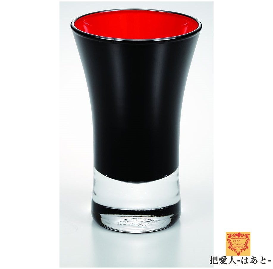 フリーグラス【清酒杯】　黒内朱　漆塗りグラス