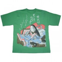 レディス　和柄Ｔシャツ　紫式部　グリーン