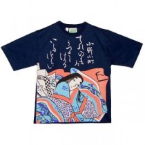 レディス　和柄Ｔシャツ　小野小町　ネイビー