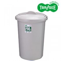 TANOSEE エコポリペール 丸型 90L 本体のみ(フタ別売) グレー 1個
