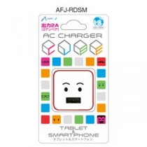 エアージェイ USBポートACフェイス充電器 2A RD スマイル AFJ-RDSM