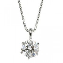 ダイヤモンドペンダント/ネックレス 一粒 プラチナ Pt900 0.3ct ダイヤネックレス 6本爪 Hカラー SI2 Good ～ Fair 0.3カラット 鑑定書付き
