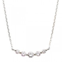 ダイヤモンド ネックレス K18 ホワイトゴールド 0.3ct 5粒 5ストーン ダイヤネックレス 0.3カラット ペンダント