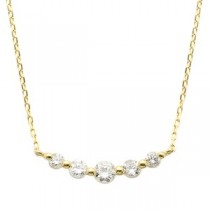 ダイヤモンド ネックレス K18 イエローゴールド 0.3ct 5粒 5ストーン ダイヤネックレス 0.3カラット ペンダント