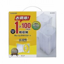 ELECOM（エレコム） Blu-ray／DVD／CDケース（スリム／PS／1枚収納） CCD-JSCS100CR