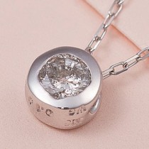 K18WG 0.1ｃｔダイヤモンドフクリンペンダント