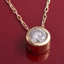 K18YG 0.15ｃｔダイヤモンドフクリンペンダント