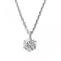 ダイヤモンドペンダント/ネックレス 一粒 K18 ホワイトゴールド  0.3ct ダイヤネックレス 6本爪 Hカラー I1クラス Good 中央宝石研究所ソーティング済み