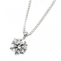 ダイヤモンドペンダント/ネックレス 一粒 プラチナ Pt900 0.5ct ダイヤネックレス 6本爪 H～Fカラー VSクラス Excellentアップ 3EX若しくはH＆C 中央宝石研究所ソーティング済み