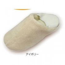 ほんわかほっこりルームシューズ 【L】 左右兼用 滑り止め付き (歩行補助用品/介護用品) アイボリー