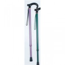 杖/アルミ製カラー杖（房付き）(1) 日本製 長さ9段階調節可 アルミ (歩行補助用品/介護用品) パープル(紫)