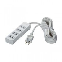 バッファロー（サプライ） 2ピン式電源タップ 4個口タイプ 雷サージ防止付 3m ホワイト BSTAPSG2430WH