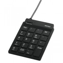 バッファロー（サプライ） スリムテンキーボード USB2.0ハブ（2ポート）／Tabキー付き ブラック BSTKH08BK