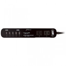 J-Force 電源タップ付きUSB充電器 USB5ポート + AC4口搭載 （ブラック） JF-PEACE1K