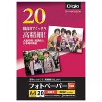 (業務用セット) フォトペーパー／印画紙／A4／20枚 超厚手・強光沢 ECSK-A4-20G【×5セット】