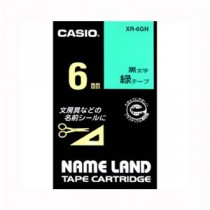 （まとめ） カシオ ネームランド用テープカートリッジ スタンダードテープ 8m XR-6GN 緑 黒文字 1巻8m入 【×3セット】